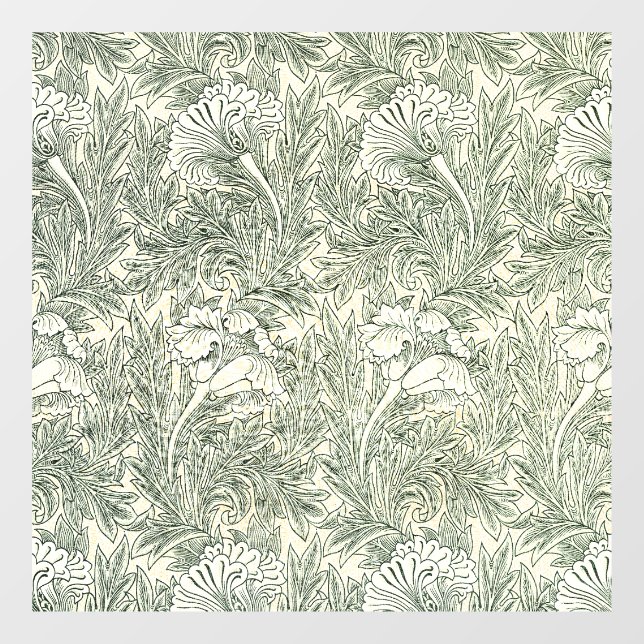 William Morris tulip wallpaper textile green Window Cling (Sheet)