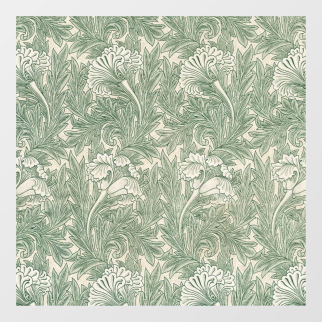 William Morris tulip wallpaper textile green Window Cling (Sheet)