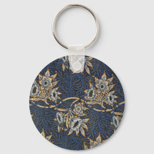 William Morris Tulip Willow Blue Pattern Key Ring