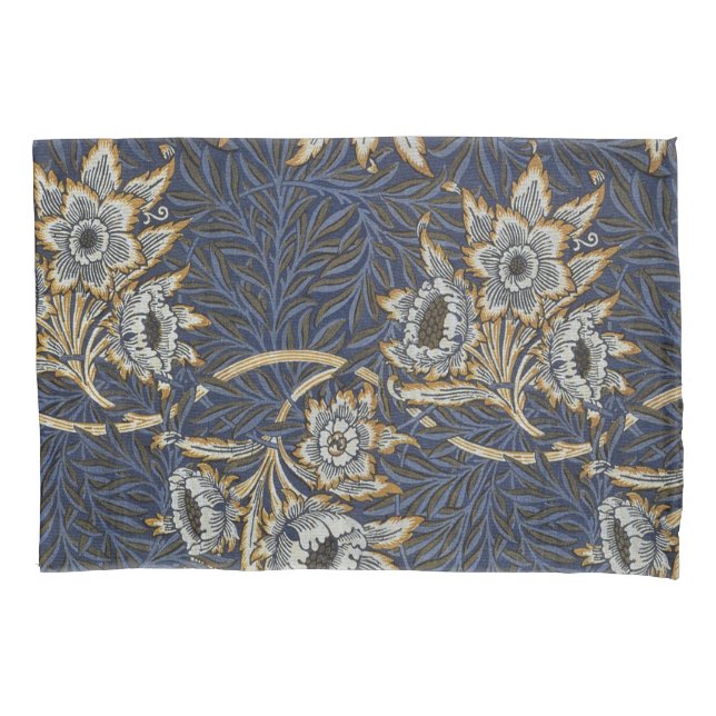 William Morris Tulip Willow Blue Pattern Pillowcase (Front)