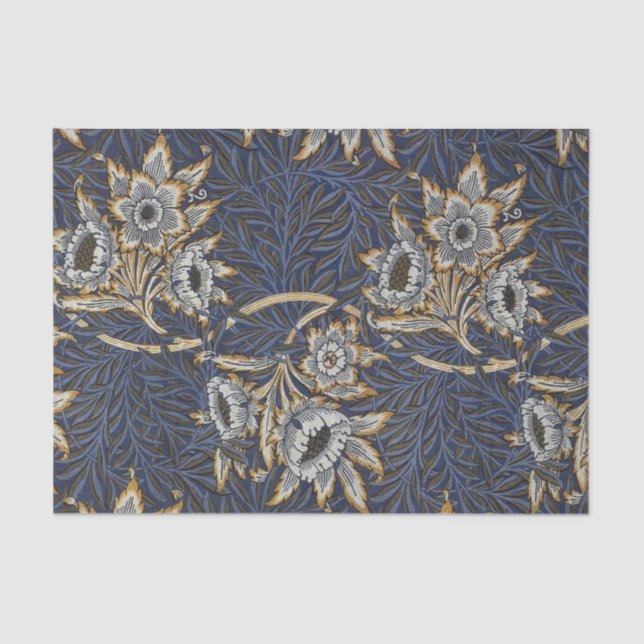 William Morris Tulip Willow Blue Pattern Tissue Paper (Front)
