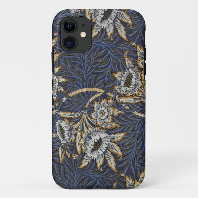 William Morris Tulip Willow Pattern Blue Floral Case-Mate iPhone Case (Back)