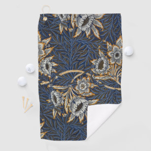 William Morris Tulip Willow Pattern Blue Floral Golf Towel