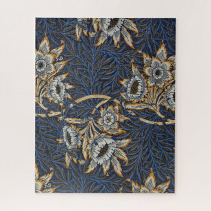 William Morris Tulip Willow Pattern Blue Floral Jigsaw Puzzle
