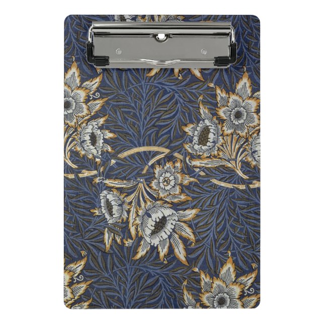William Morris Tulip Willow Pattern Blue Floral Mini Clipboard (Front)