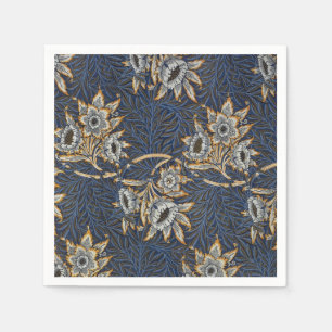 William Morris Tulip Willow Pattern Blue Floral Napkin