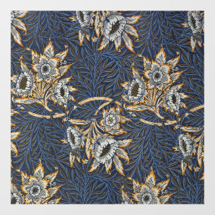 William Morris Tulip Willow Pattern Blue Floral Window Cling