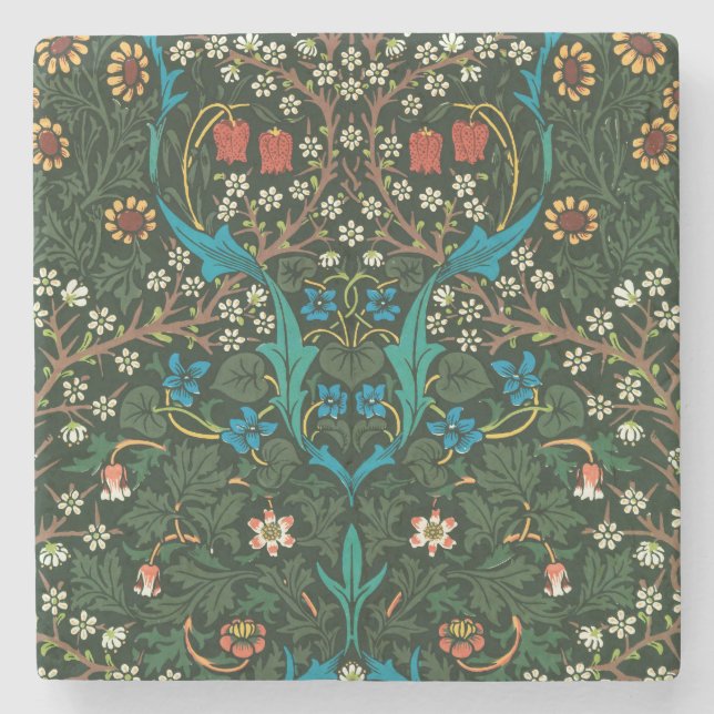 WILLIAM MORRIS "TULIPS" DESIGN STONE COASTER (Front)