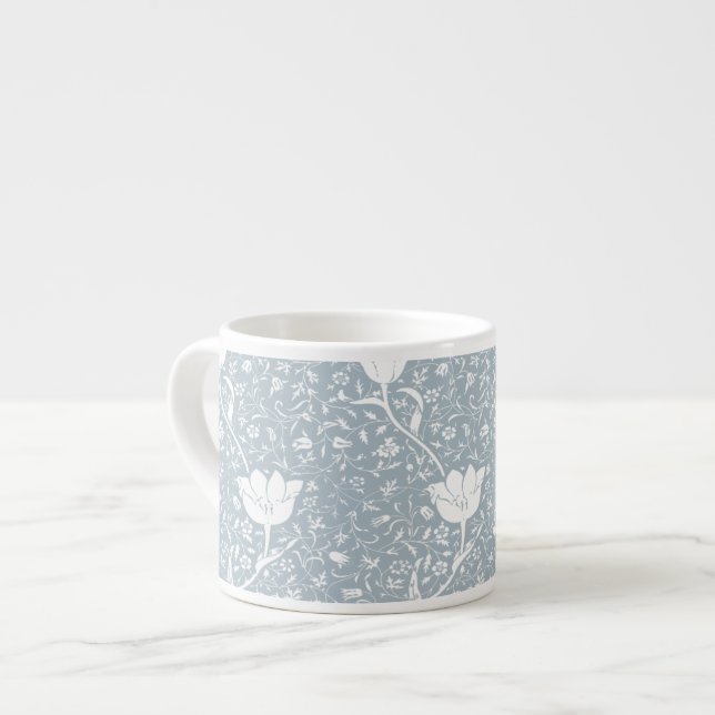 William Morris Tulips in White Pattern  Espresso Cup (Front Left)