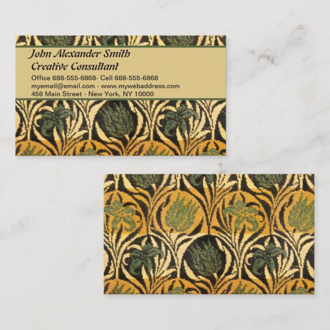 William Morris Tulips & Lilies Carpet Rug Classic  Business Card (Front/Back)