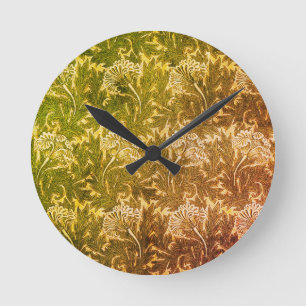 William Morris Tulips Round Clock