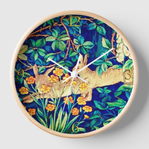 William Morris "Two Hares" Wild Rabbits Clock