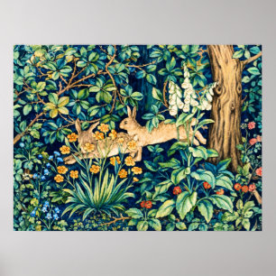 William Morris "Two Hares" Wild Rabbits Poster