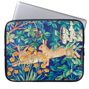 William Morris "Two Hares" Wild Rabbits Print  Laptop Sleeve
