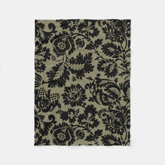 William Morris Venetian Damask Brocade Fleece Blanket (Front)