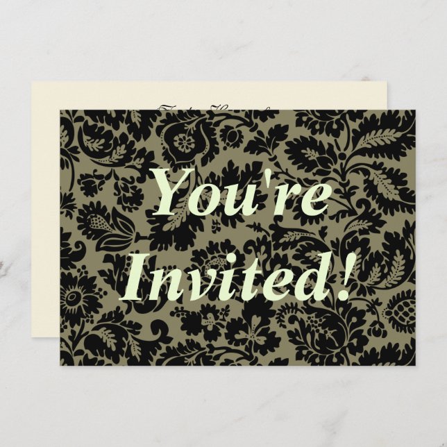 William Morris Venetian Damask Brocade Invitation (Front/Back)