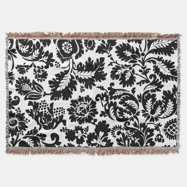 William Morris Venetian Damask Brocade Throw Blanket (Front)
