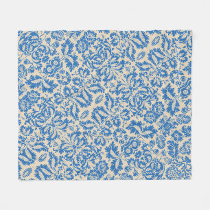 William Morris Venetian Flower Damask Brocade Fleece Blanket