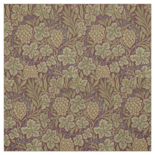 William Morris Vine Grape Red Green Art Fabric
