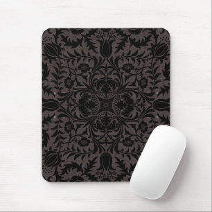 William Morris Vine Vintage Black Flower Pattern Mouse Mat