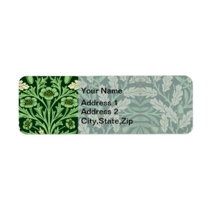 William Morris Vintage Acorn Oak Green Pattern