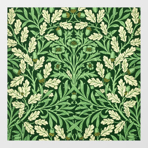 William Morris Vintage Acorn Oak Green Pattern Window Cling