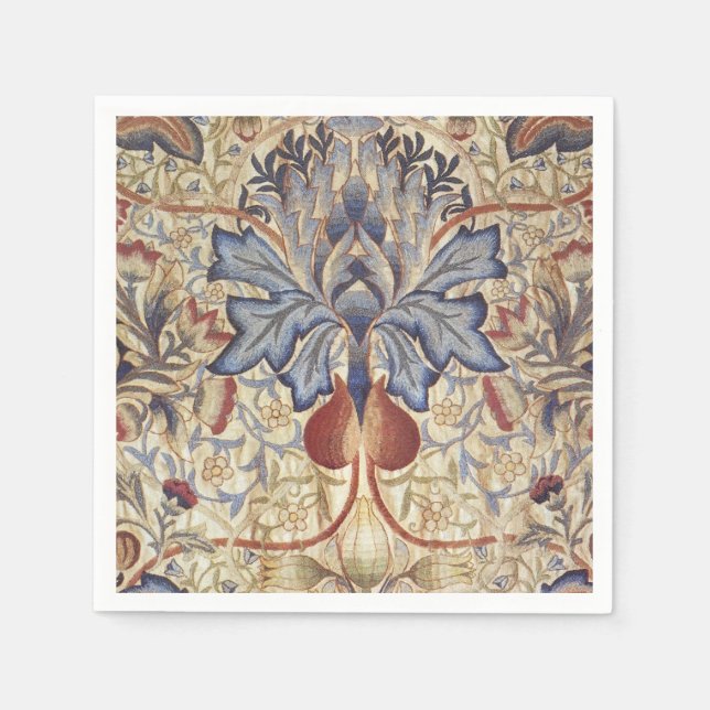 William Morris - Vintage Artichoke Flower Pattern Napkin (Front)