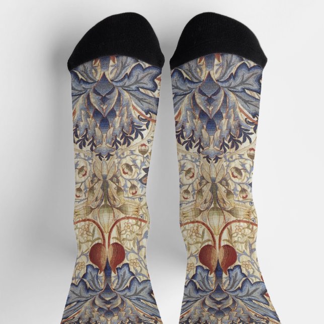 William Morris - Vintage Artichoke Flower Pattern Socks (Top)