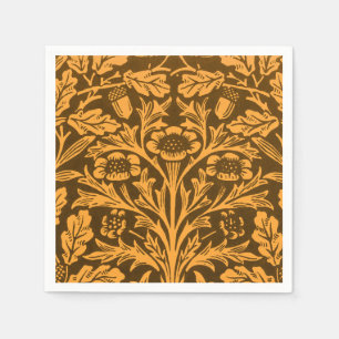 William Morris Vintage Autumn Gold Oak Pattern Napkin