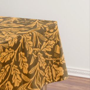 William Morris Vintage Autumn Gold Oak Pattern Tablecloth
