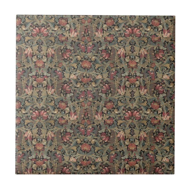 William * Morris Vintage Beige Olive Tile (Front)