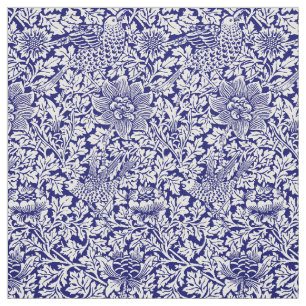 William Morris Vintage Bird & Anemone Pattern Fabric
