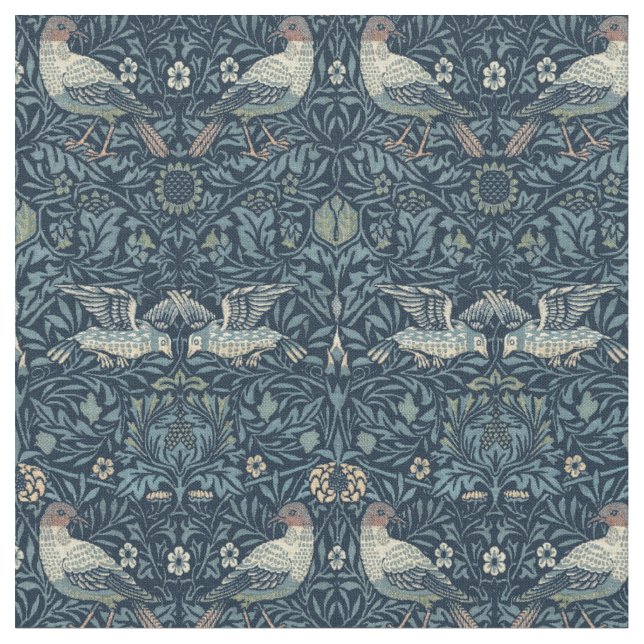 William Morris Vintage Bird Pattern Fabric (Close Up)