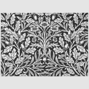 William Morris Vintage Black White Oak Pattern Tissue Paper