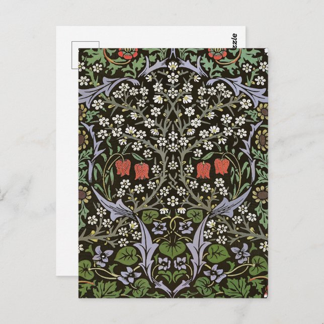William Morris - Vintage Blackthorn Pattern Postcard (Front/Back)
