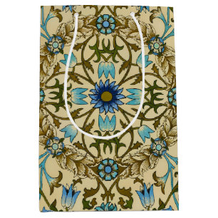 William Morris Vintage Blue Vine Seamless Pattern Medium Gift Bag