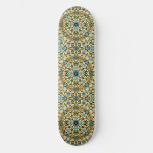 William Morris Vintage Blue Vine Seamless Pattern Skateboard