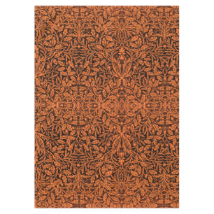William Morris Vintage Burnt Orange Black Pattern Tablecloth