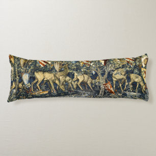 William Morris Vintage Deer & Shields Tapestry Art Body Cushion