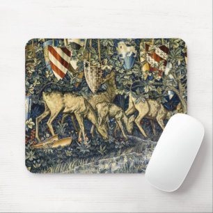 William Morris Vintage Deer & Shields Tapestry Art Mouse Mat
