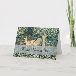 William Morris Vintage Deer Woodland Floral Art Thank You Card