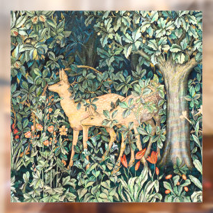 William Morris Vintage Deer Woodland Floral Art Window Cling
