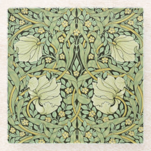 William Morris vintage design, Pimpernel,  Glass Coaster