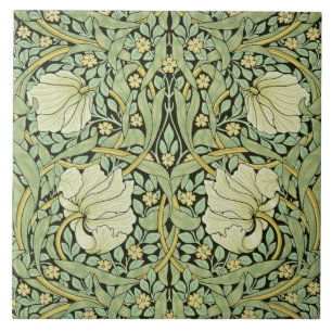 William Morris vintage design, Pimpernel in Green Tile