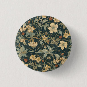 William Morris vintage Floral Art Nouveau Pattern 3 Cm Round Badge