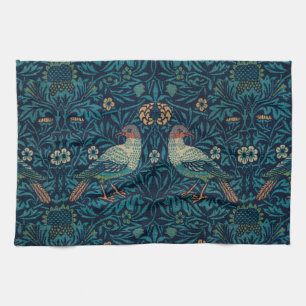 William Morris Vintage Floral Birds Tea Towel