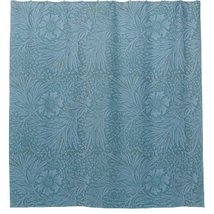 William Morris Vintage floral Blue Flowers  Shower Curtain