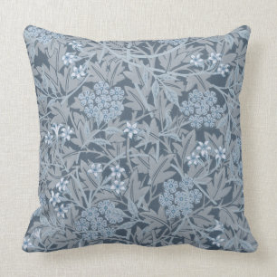 William Morris Vintage Floral Blue Jasmine Cushion