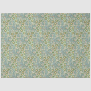 William Morris Vintage Floral Green Blue Orchard Tissue Paper