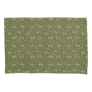 William Morris Vintage Floral Honeysuckle Green Pillowcase